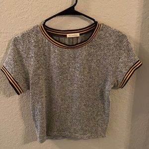 black and yellow crop top